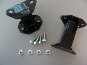 1993 - 1995 Mazda RX7 with the LS conversion. Just like our very popular product for the 3rd gen RX7 but now available for the Chevrolet LS conversion gang. These are the same handcrafted sway bar brackets made from 4130 chrome moly material beautifully tig welded and powder coated gloss black. The difference is that they no longer have the radiator support as part of the construction.